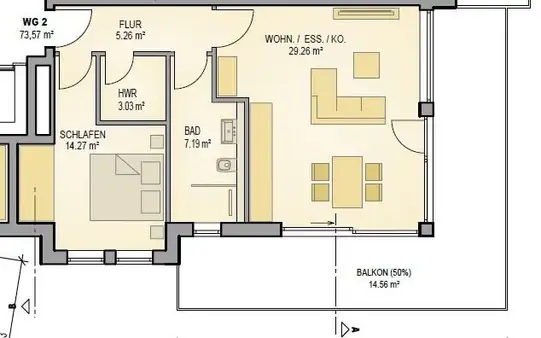 Rheinquartier Wohnung # 2 im 1.Obergeschoß