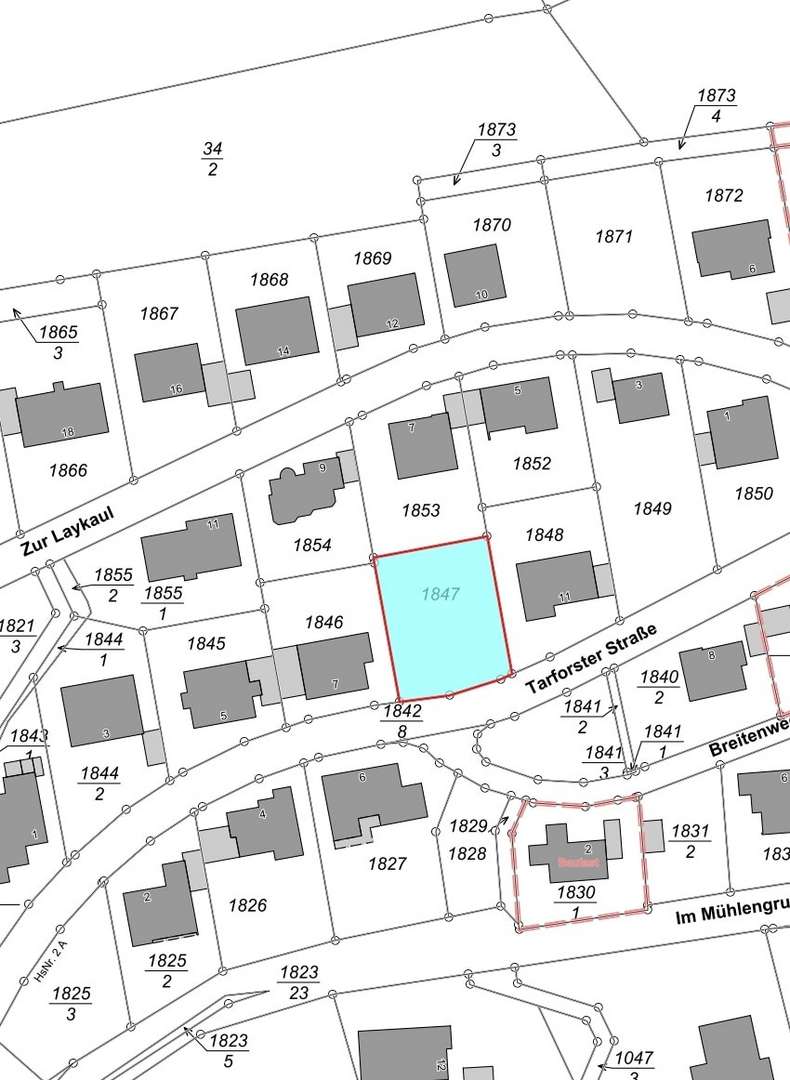 Lageplan Lageplan - Grundstück in 54317 Korlingen mit 611m² kaufen