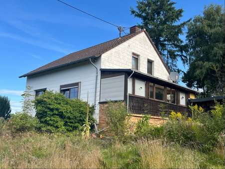 Vorder- und Seitenansicht - Einfamilienhaus in 54533 Oberkail mit 100m² kaufen