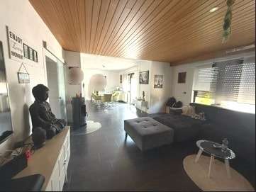 Wohnbereich mit Kaminofen Wohnbereich mit Kaminofen - Einfamilienhaus in 66540 Neunkirchen mit 160m² kaufen