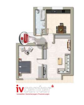 Grundriss Grundriss - Etagenwohnung in 66763 Dillingen mit 55m² als Kapitalanlage kaufen