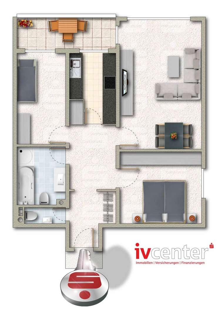 Grundriss - Erdgeschosswohnung in 66763 Dillingen mit 78m² kaufen