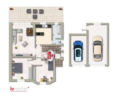 Grundriss Erdgeschoss - Zweifamilienhaus in 66740 Saarlouis mit 209m² kaufen