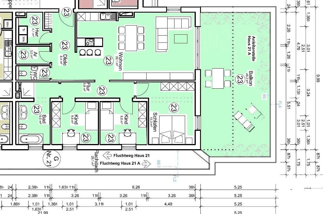 Grundriss W 23 - Etagenwohnung in 66424 Homburg mit 105m² kaufen