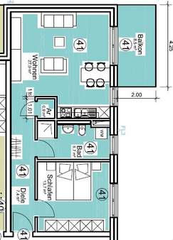 Grundriss W41 - Etagenwohnung in 66424 Homburg mit 58m² kaufen