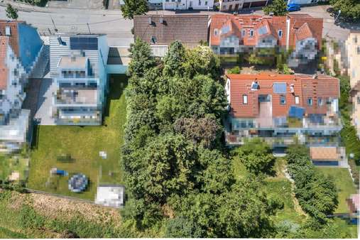 Draufsicht mit Garten - Einfamilienhaus in 71334 Waiblingen mit 100m² kaufen