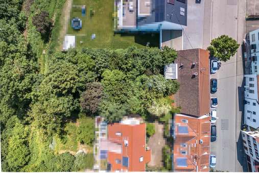 Draufsicht mit Garten 2 - Einfamilienhaus in 71334 Waiblingen mit 100m² kaufen