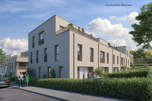 Reihenhäuser Ansicht Straße - Etagenwohnung in 71229 Leonberg mit 84m² günstig kaufen