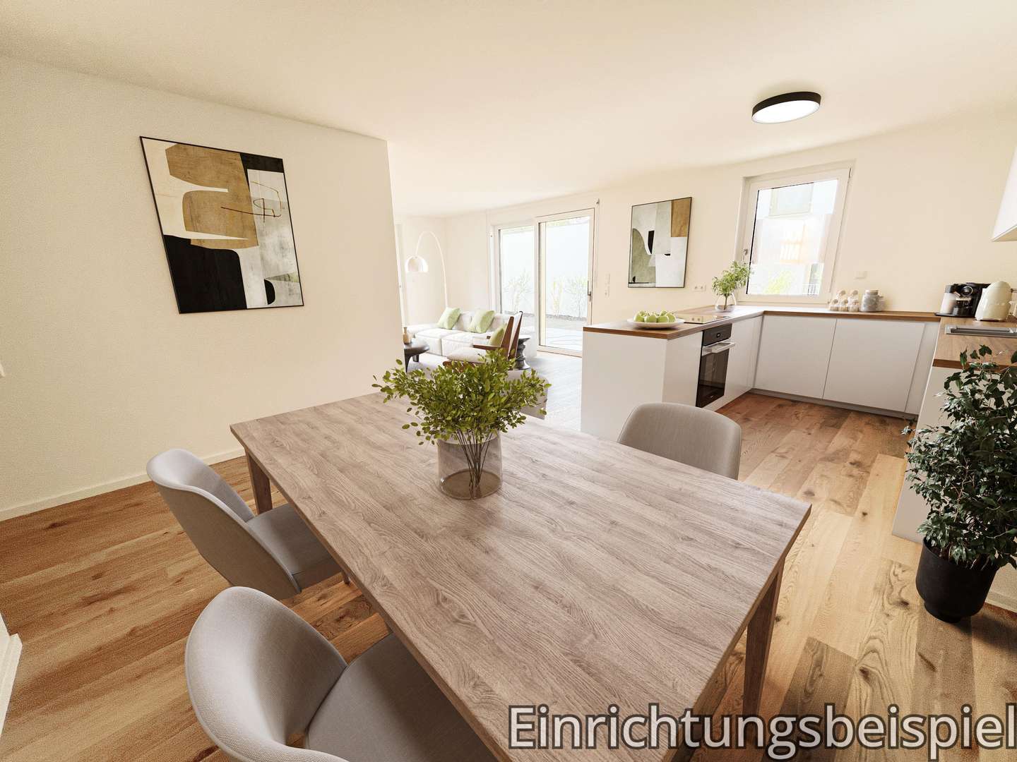 Einrichtungsbeipsiel Wohnzimme - Etagenwohnung in 71229 Leonberg mit 84m² kaufen