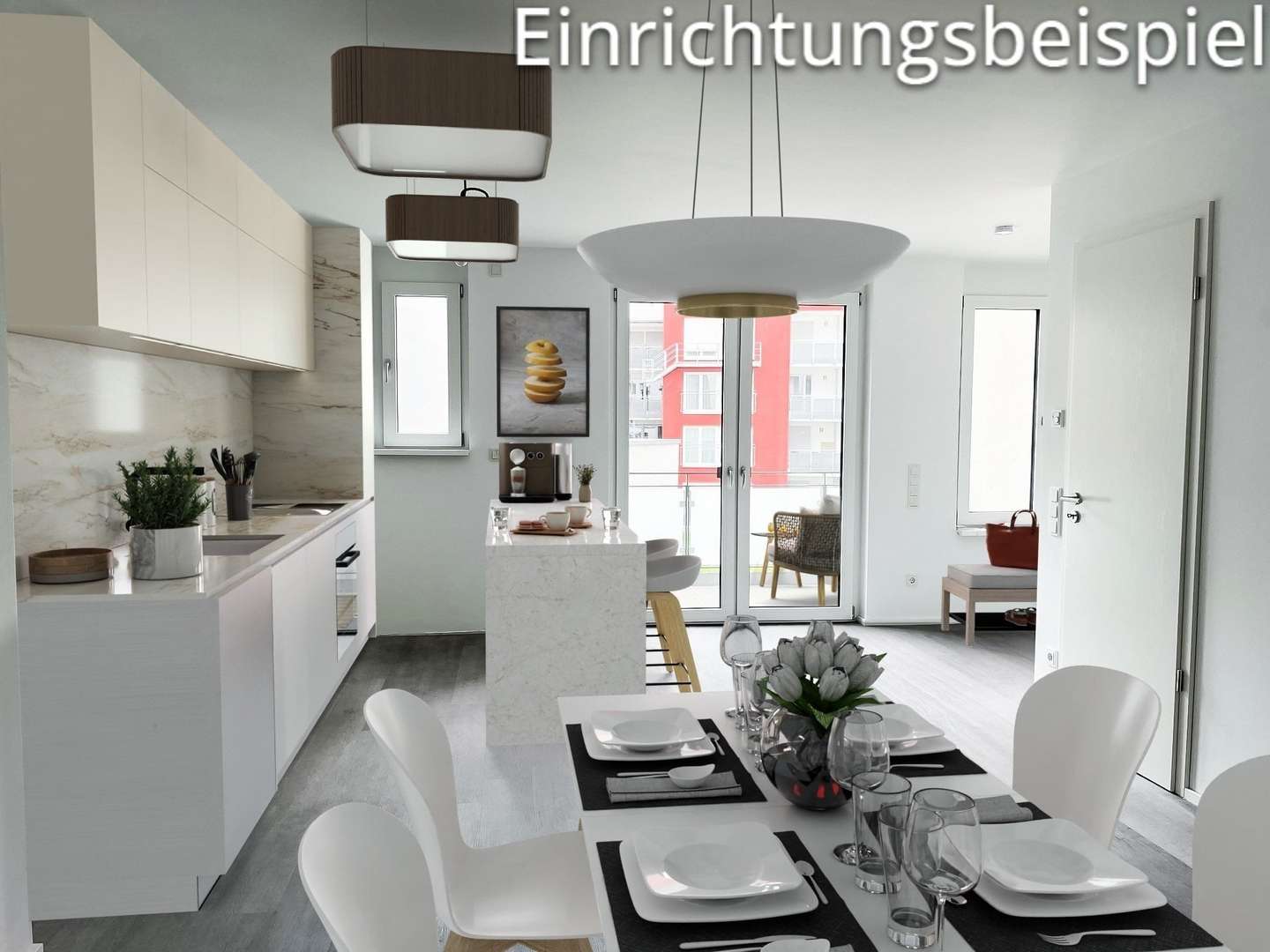 Einrichtungsbsp. Küchenbereich - Etagenwohnung in 71034 Böblingen mit 59m² kaufen