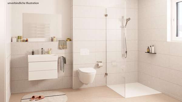 Beispiel Badezimmer  - Dachgeschosswohnung in 71116 Gärtringen mit 82m² kaufen