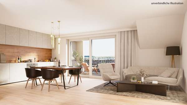 Beispiel Wonzimmer - Dachgeschosswohnung in 71116 Gärtringen mit 82m² kaufen