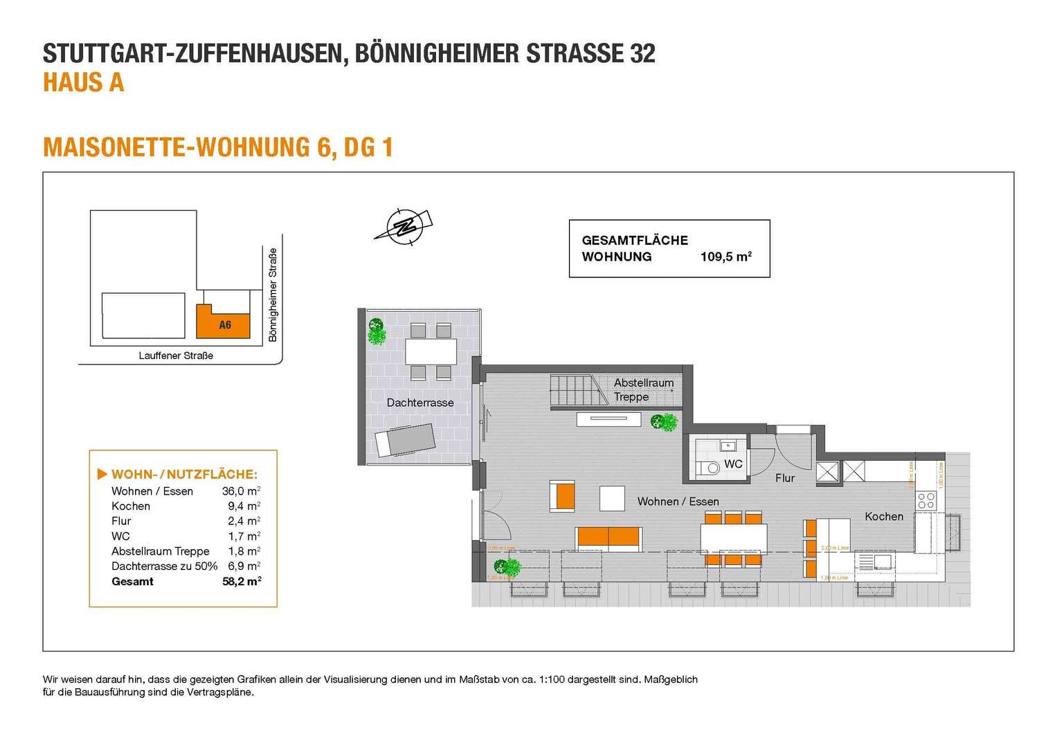 Haus-A_Whg 6_DG - Maisonette-Wohnung in 70435 Stuttgart mit 109m² kaufen
