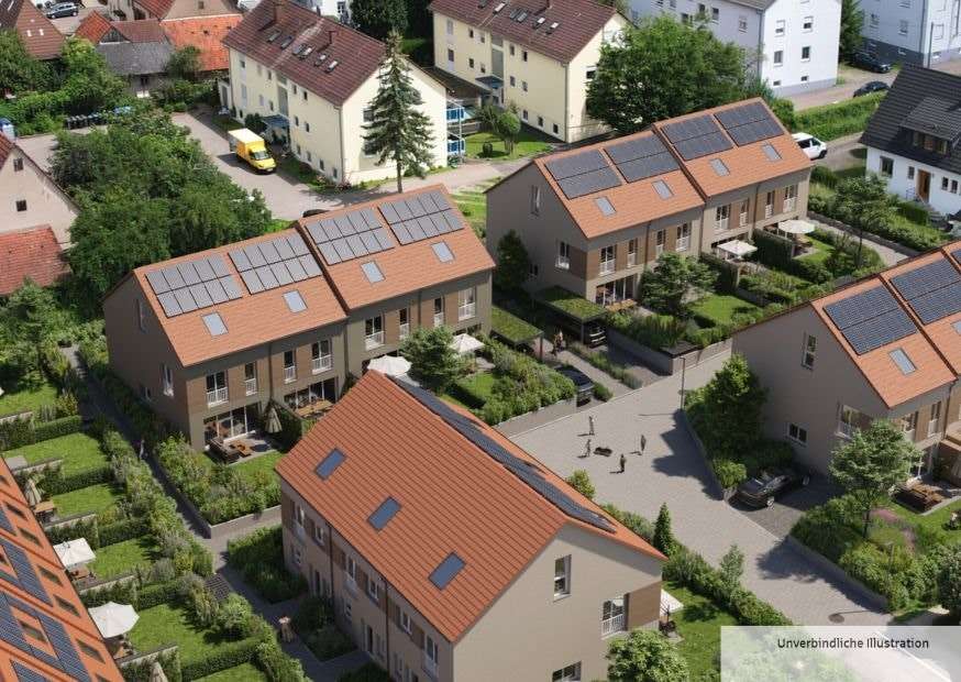 Vogelperspektive Zoom - Reiheneckhaus in 71229 Leonberg mit 140m² kaufen