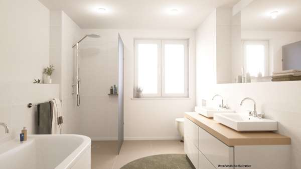 Badezimmer - Erdgeschosswohnung in 75392 Deckenpfronn mit 80m² kaufen
