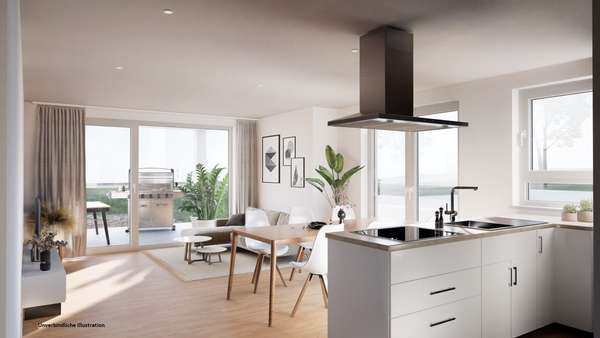 Küche mit Esszimmer - Erdgeschosswohnung in 75392 Deckenpfronn mit 80m² kaufen