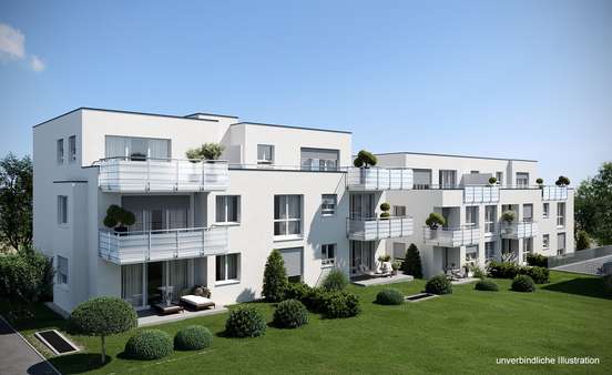 Außenansicht mit Gartenblick - Etagenwohnung in 71157 Hildrizhausen mit 53m² kaufen