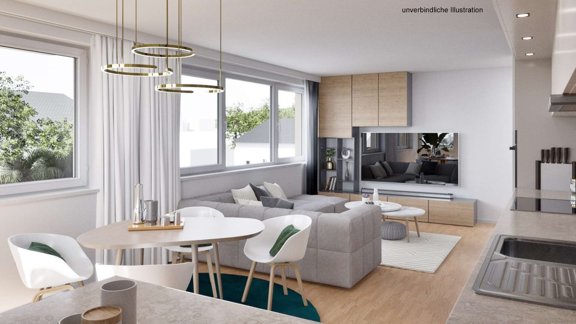 Wohnbereich - Etagenwohnung in 71272 Renningen mit 62m² kaufen