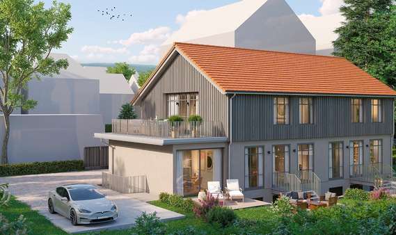 Außenansicht vom Gartenbereich - Maisonette-Wohnung in 73733 Esslingen mit 104m² kaufen