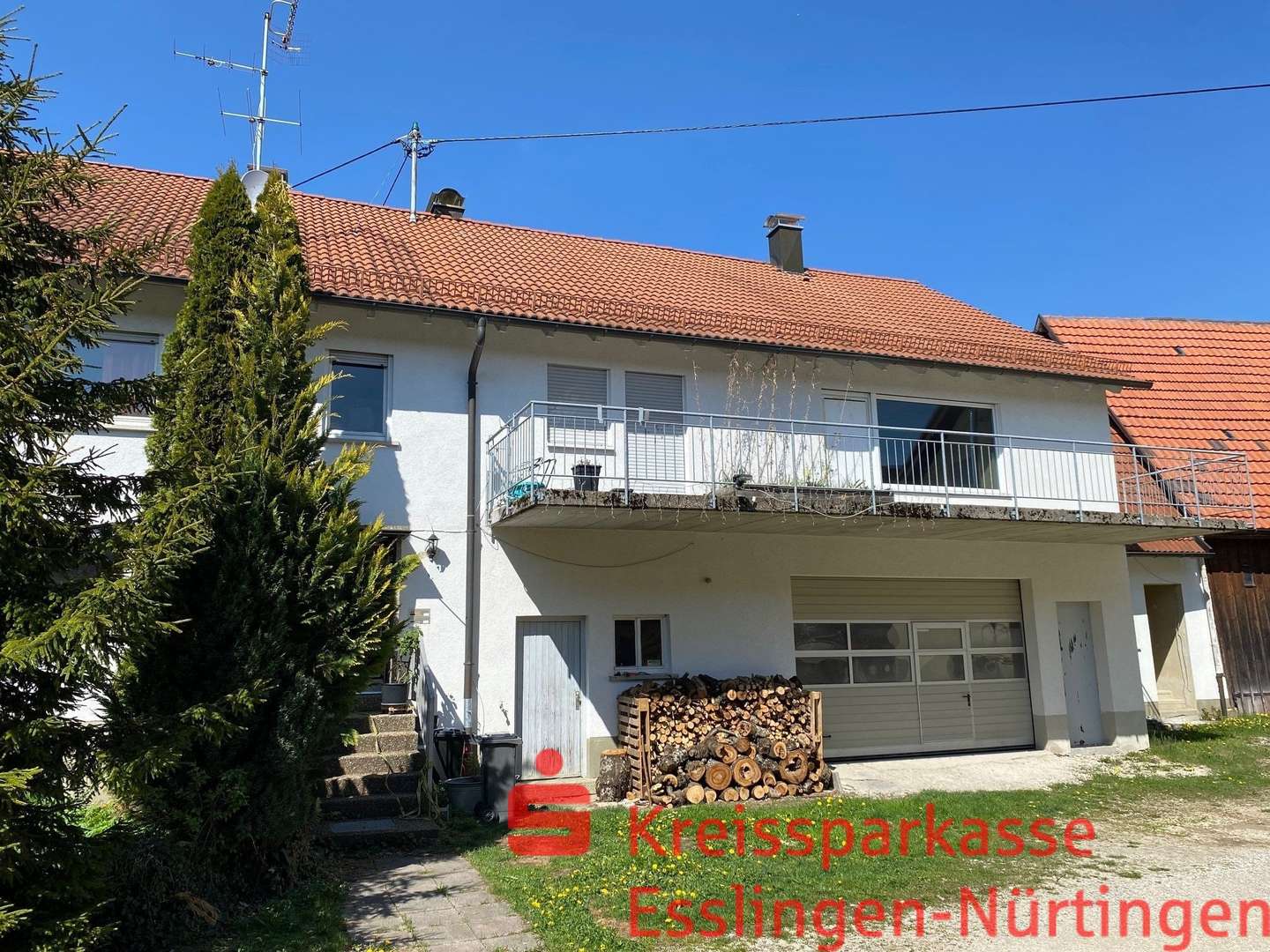 Ansicht Hausteil Rohbau - Zweifamilienhaus in 73252 Lenningen mit 212m² kaufen