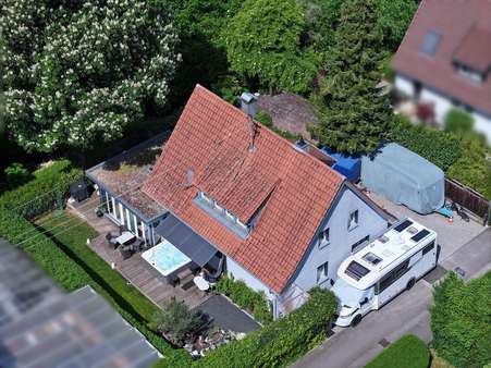 Ansicht des Hauses von oben Ansicht des Hauses von oben - Einfamilienhaus in 73230 Kirchheim mit 143m² kaufen