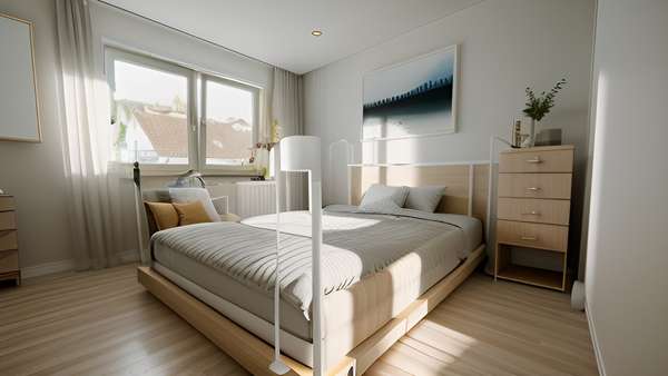 Wohnbeispiel Schlafzimmer Wohnbeispiel Schlafzimmer - Etagenwohnung in 73525 Schwäbisch Gmünd mit 59m² kaufen