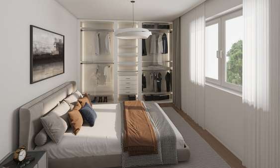 Visualisierung Schlafzimmer - Erdgeschosswohnung in 73525 Schwäbisch Gmünd mit 71m² kaufen