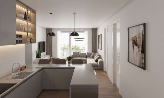 Visualisierung Küche - Etagenwohnung in 73525 Schwäbisch Gmünd mit 54m² kaufen