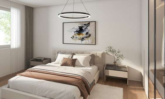 Visualisierung Schlafzimmer - Etagenwohnung in 73525 Schwäbisch Gmünd mit 54m² kaufen