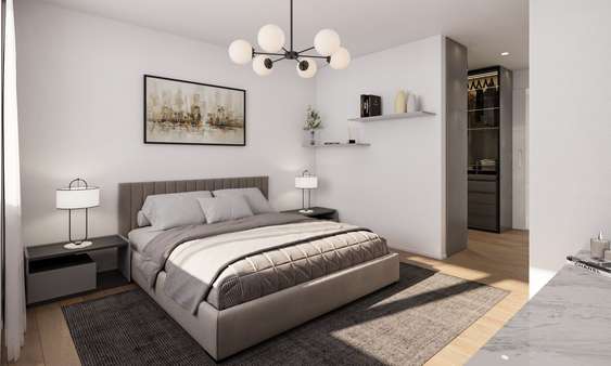 Visualisierung Schlafzimmer - Penthouse-Wohnung in 73525 Schwäbisch Gmünd mit 293m² kaufen