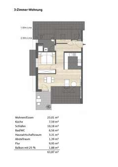 Wohnung Nr. 07, Haus 1 - Dachgeschosswohnung in 74243 Langenbrettach mit 64m² kaufen