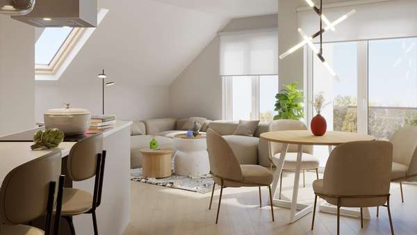 Wohnbeispiel - Dachgeschosswohnung in 74243 Langenbrettach mit 64m² kaufen