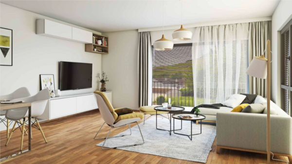 Wohnbeispiel Wohnzimmer - Etagenwohnung in 74172 Neckarsulm mit 88m² kaufen