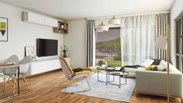 Wohnbeispiel Wohnzimmer - Erdgeschosswohnung in 74172 Neckarsulm mit 87m² kaufen