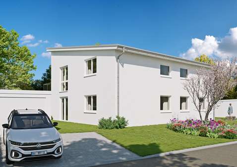 Außenansicht Front - Zweifamilienhaus in 74532 Ilshofen mit 226m² kaufen