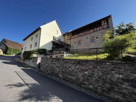 Ansicht Haus mit Garten - Einfamilienhaus in 74214 Schöntal mit 128m² kaufen
