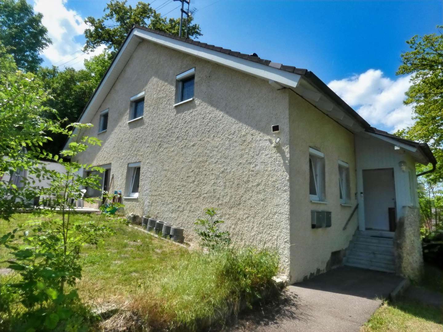 Gartenansicht - Zweifamilienhaus in 89447 Zöschingen mit 210m² kaufen