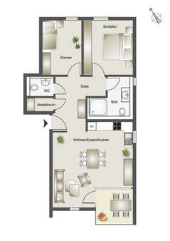 Grundriss - Etagenwohnung in 72810 Gomaringen mit 79m² kaufen