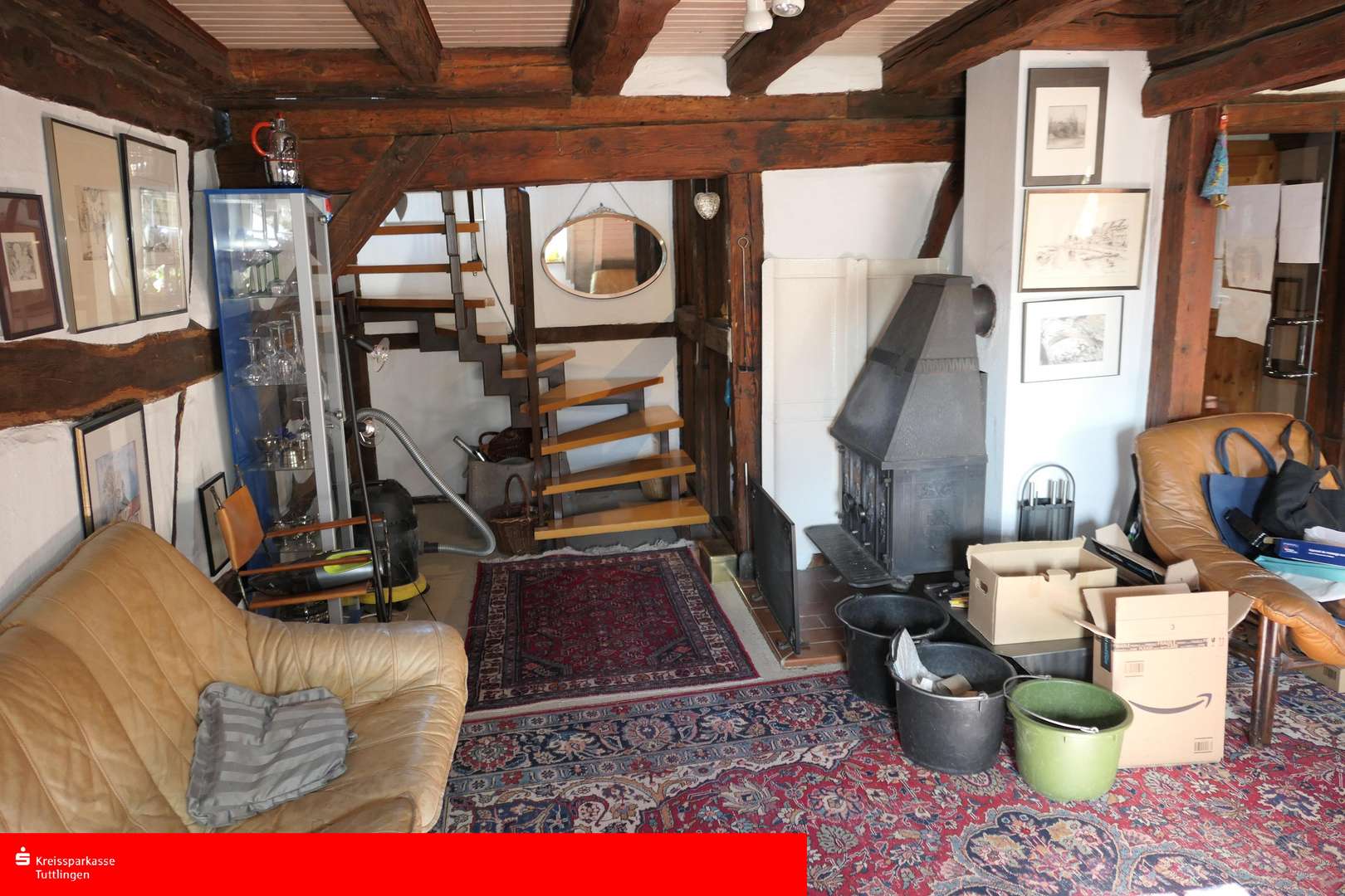 Wohnzimmer DG 1 / Aufgang DG 2 - Maisonette-Wohnung in 78567 Fridingen mit 120m² kaufen