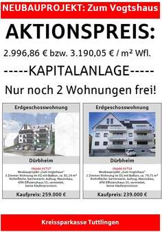 Freie Wohnungen - Erdgeschosswohnung in 78589 Dürbheim mit 79m² als Kapitalanlage kaufen