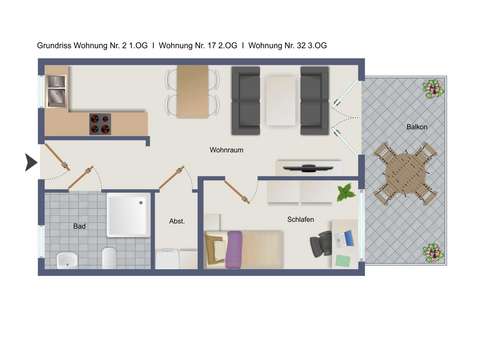 Grundriss 2+17+32 - Etagenwohnung in 88348 Bad Saulgau mit 58m² kaufen