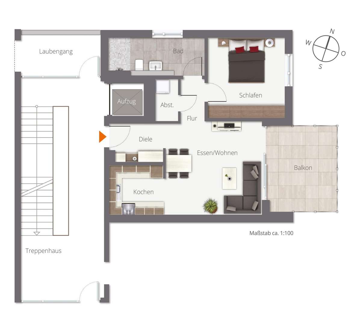 Whg. 2.4__2,5 Zimmer+Balkon Whg. 2.4__2,5 Zimmer+Balkon - Etagenwohnung in 88400 Biberach mit 62m² kaufen