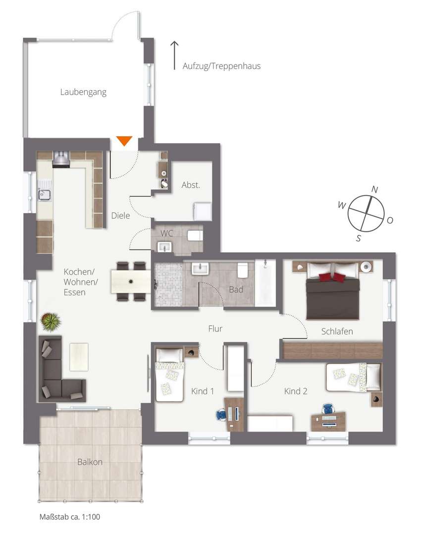 Whg. 4.6__4,5 Zimmer+Balkon Whg. 4.6__4,5 Zimmer+Balkon - Etagenwohnung in 88400 Biberach mit 96m² kaufen