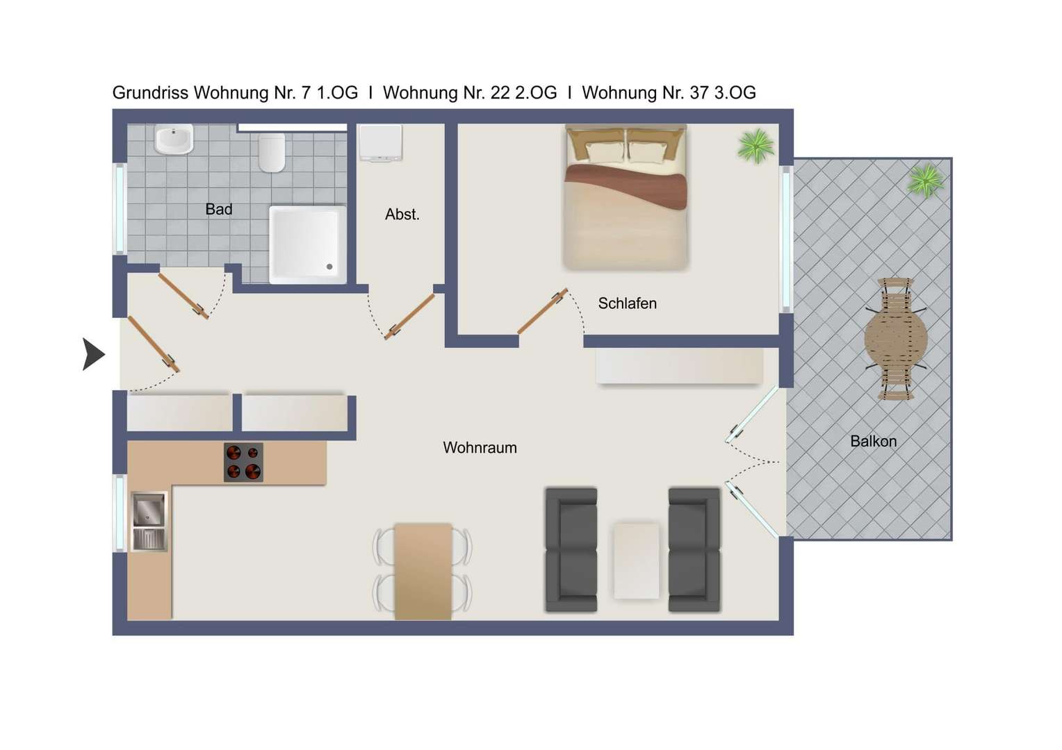 Etagenwohnung in 88348 Bad Saulgau mit 67m² kaufen