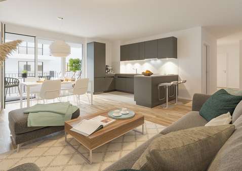 unverbindliche Innenvisualisierung Wohnen - Etagenwohnung in 76287 Rheinstetten mit 73m² kaufen