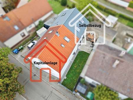 Luftaufnahme - Einfamilienhaus in 76275 Ettlingen-Ettlingenweier mit 294m² als Kapitalanlage kaufen
