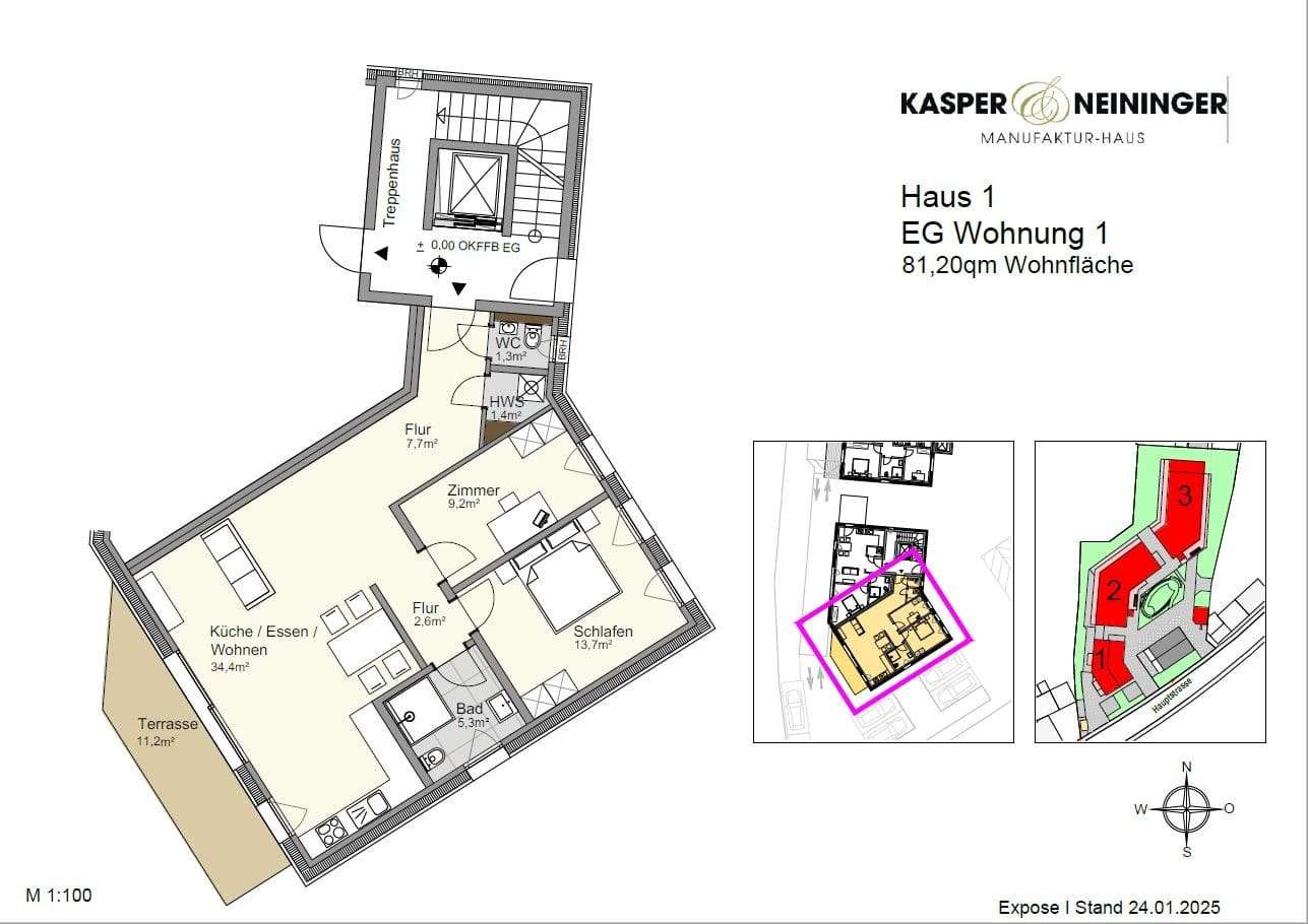 Grundriss1 - Erdgeschosswohnung in 77886 Lauf mit 81m² kaufen