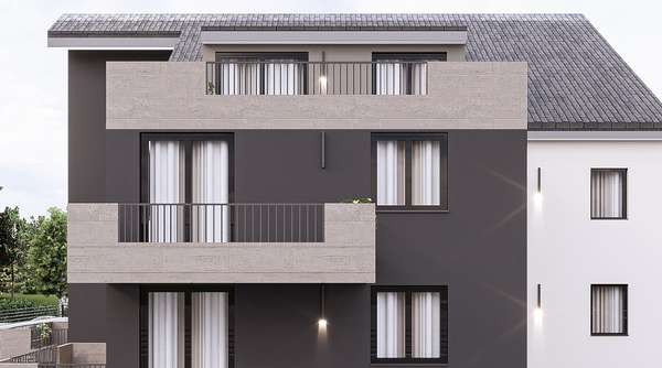 Ansicht Süd visualisiert Ansicht Süd visualisiert - Dachgeschosswohnung in 76684 Östringen mit 105m² kaufen