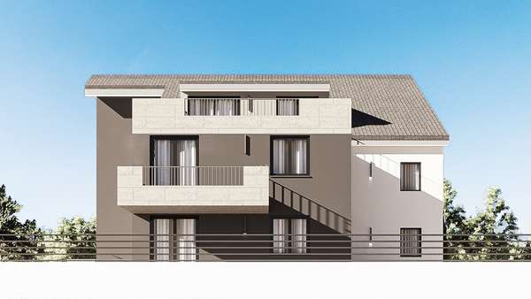 Visualisierte Ansicht Süd - Souterrain-Wohnung in 76684 Östringen mit 37m² kaufen