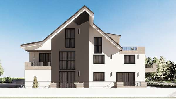 Visualisierte Ansicht West - Souterrain-Wohnung in 76684 Östringen mit 37m² kaufen